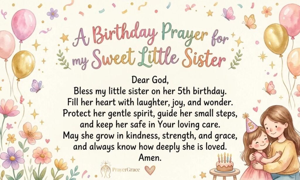 5th birthday prayer for my sister